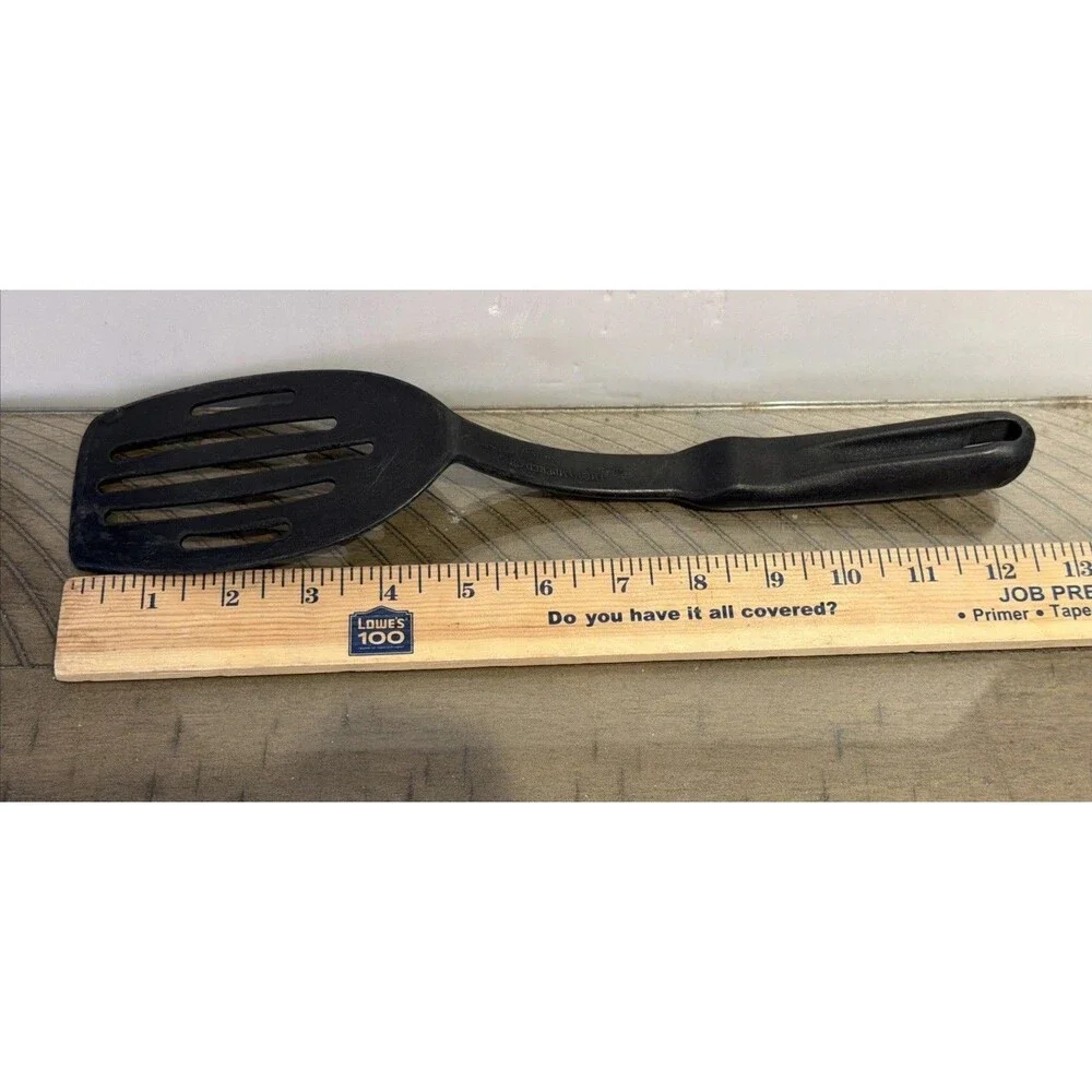 Pampered Chef Black Nylon Slotted Spatula 12.5” 2351 Flipper Turner Heat Resist